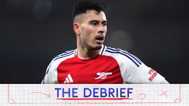 Image from Gabriel Martinelli's role as Arsenal striker, Mats Wieffer's tackling, Kevin Schade's impact feature in The Debrief